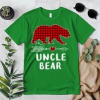 Uncle Bear Christmas Pajama Red Plaid Buffalo Xmas Premium T-Shirt