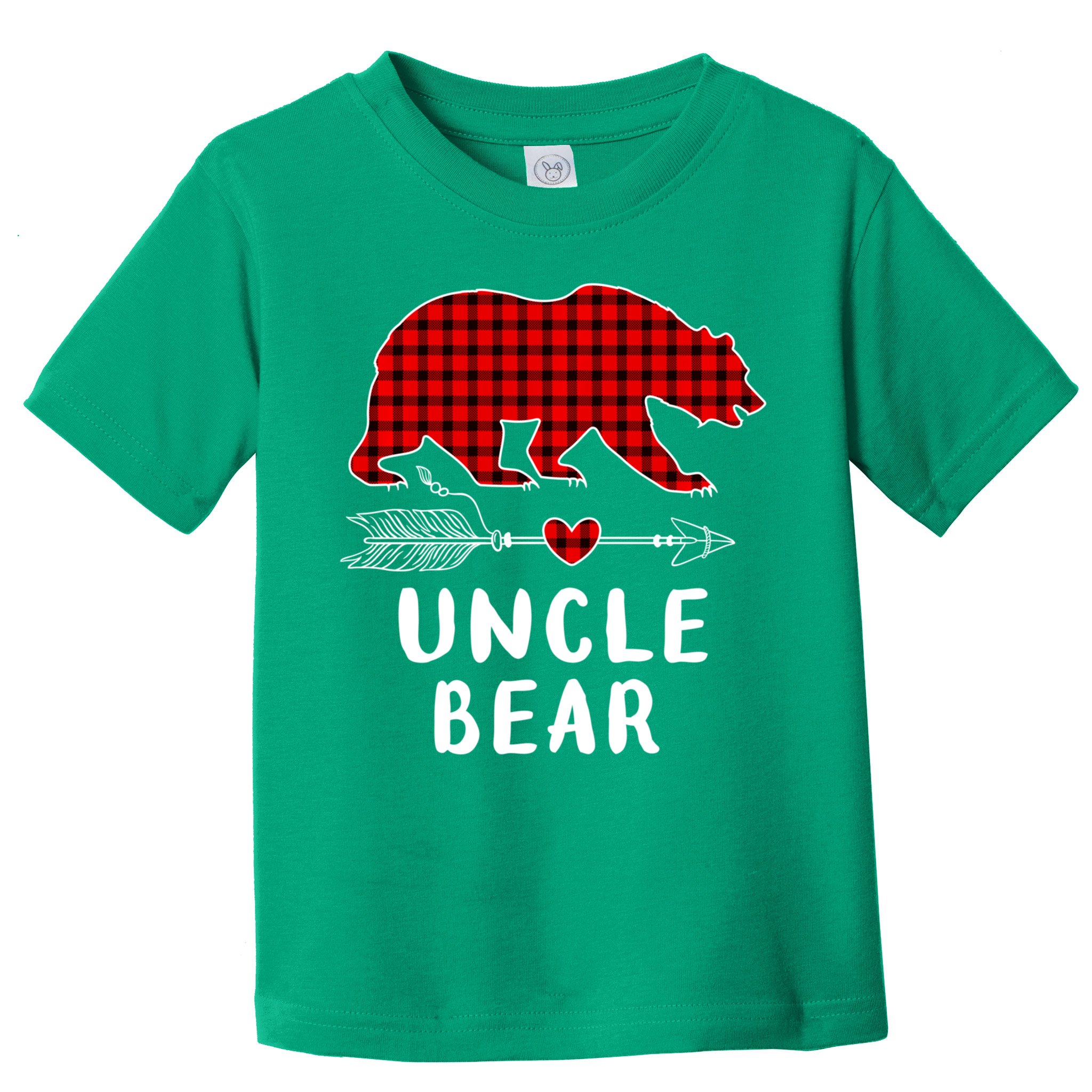 Uncle Bear Christmas Pajama Red Plaid Buffalo Xmas Toddler T-Shirt