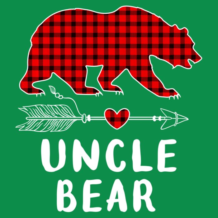 Uncle Bear Christmas Pajama Red Plaid Buffalo Xmas Women's V-Neck T-Shirt