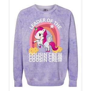 Unicorn Best Cousin Crew Christmas Leader Of The Cousin Crew Gift Colorblast Crewneck Sweatshirt