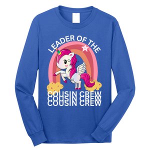 Unicorn Best Cousin Crew Christmas Leader Of The Cousin Crew Gift Long Sleeve Shirt