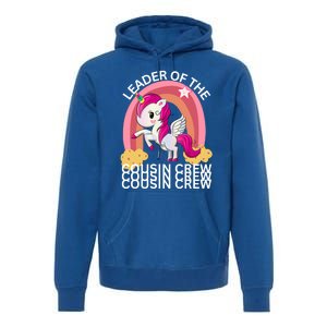 Unicorn Best Cousin Crew Christmas Leader Of The Cousin Crew Gift Premium Hoodie