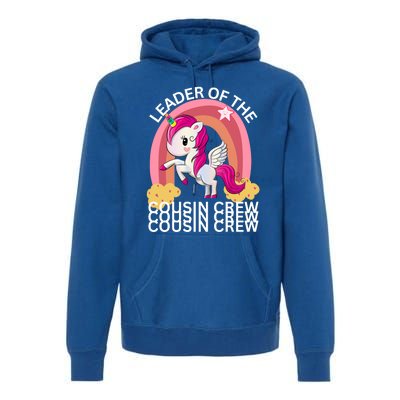 Unicorn Best Cousin Crew Christmas Leader Of The Cousin Crew Gift Premium Hoodie