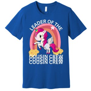 Unicorn Best Cousin Crew Christmas Leader Of The Cousin Crew Gift Premium T-Shirt