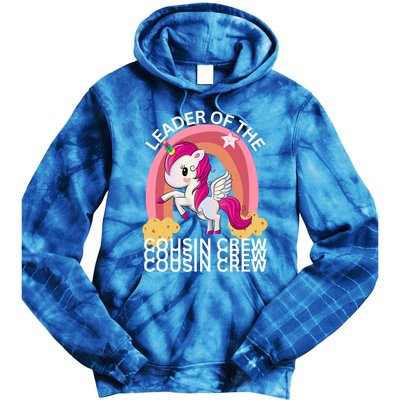 Unicorn Best Cousin Crew Christmas Leader Of The Cousin Crew Gift Tie Dye Hoodie