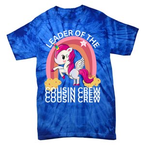 Unicorn Best Cousin Crew Christmas Leader Of The Cousin Crew Gift Tie-Dye T-Shirt