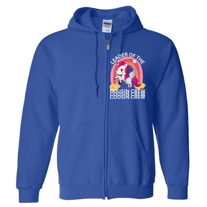 Unicorn Best Cousin Crew Christmas Leader Of The Cousin Crew Gift Full Zip Hoodie