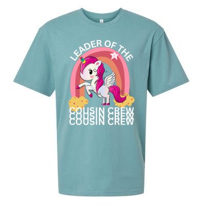 Unicorn Best Cousin Crew Christmas Leader Of The Cousin Crew Gift Sueded Cloud Jersey T-Shirt