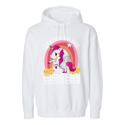 Unicorn Best Cousin Crew Christmas Leader Of The Cousin Crew Gift Garment-Dyed Fleece Hoodie