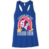 Unicorn Best Cousin Crew Christmas Leader Of The Cousin Crew Gift Women's Racerback Tank