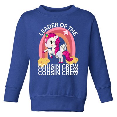 Unicorn Best Cousin Crew Christmas Leader Of The Cousin Crew Gift Toddler Sweatshirt