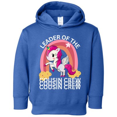 Unicorn Best Cousin Crew Christmas Leader Of The Cousin Crew Gift Toddler Hoodie