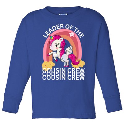 Unicorn Best Cousin Crew Christmas Leader Of The Cousin Crew Gift Toddler Long Sleeve Shirt