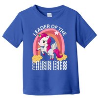 Unicorn Best Cousin Crew Christmas Leader Of The Cousin Crew Gift Toddler T-Shirt