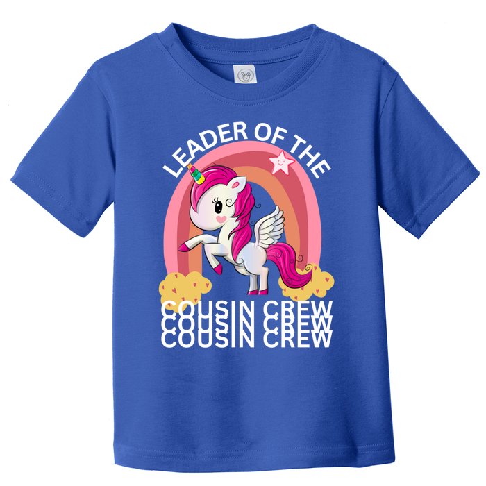 Unicorn Best Cousin Crew Christmas Leader Of The Cousin Crew Gift Toddler T-Shirt