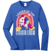 Unicorn Best Cousin Crew Christmas Leader Of The Cousin Crew Gift Ladies Long Sleeve Shirt