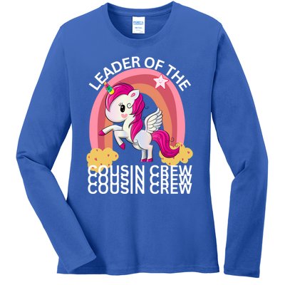 Unicorn Best Cousin Crew Christmas Leader Of The Cousin Crew Gift Ladies Long Sleeve Shirt