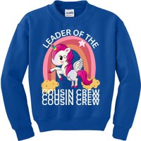 Unicorn Best Cousin Crew Christmas Leader Of The Cousin Crew Gift Kids Sweatshirt