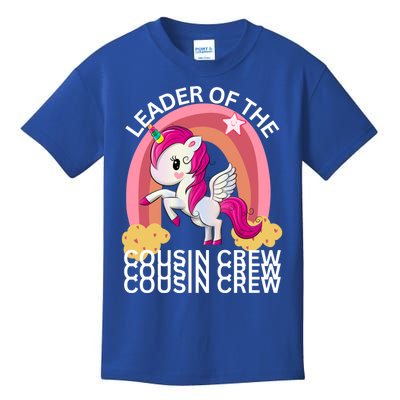 Unicorn Best Cousin Crew Christmas Leader Of The Cousin Crew Gift Kids T-Shirt