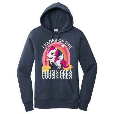 Unicorn Best Cousin Crew Christmas Leader Of The Cousin Crew Gift Women's Pullover Hoodie