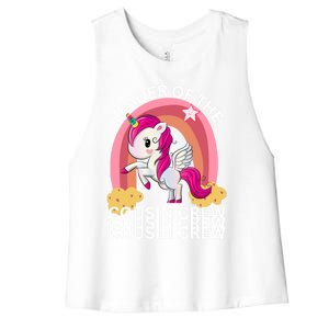 Unicorn Best Cousin Crew Christmas Leader Of The Cousin Crew Gift Women's Racerback Cropped Tank