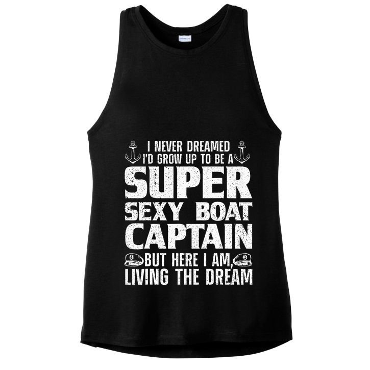 Unny Boat Captain For Women Boating Boat Captain Ladies PosiCharge Tri-Blend Wicking Tank