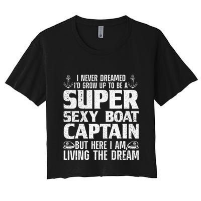 Unny Boat Captain For Women Boating Boat Captain Crop Top