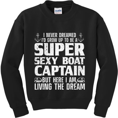 Unny Boat Captain For Women Boating Boat Captain Kids Sweatshirt