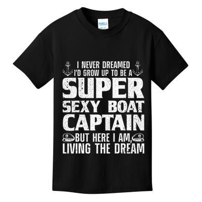 Unny Boat Captain For Women Boating Boat Captain Kids T-Shirt