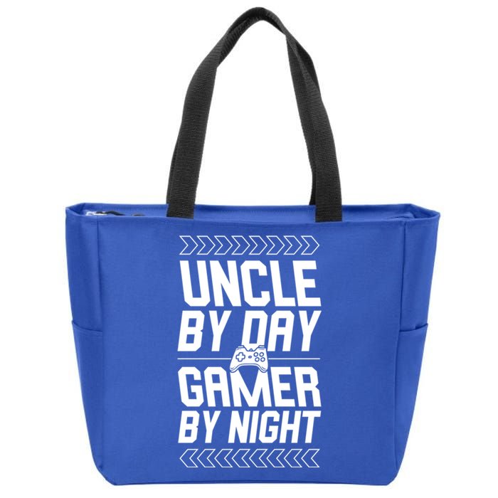 Uncle By Day Gamer By Night Funny Uncle Gamer Cool Gift Zip Tote Bag