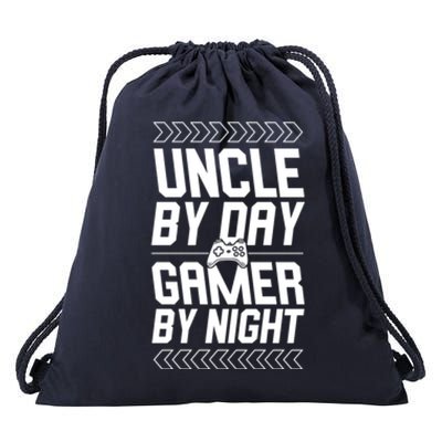 Uncle By Day Gamer By Night Funny Uncle Gamer Cool Gift Drawstring Bag