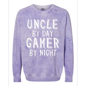 Uncle By Day Gamer By Night Nerd Geek Video Gamer Uncle Cool Gift Colorblast Crewneck Sweatshirt