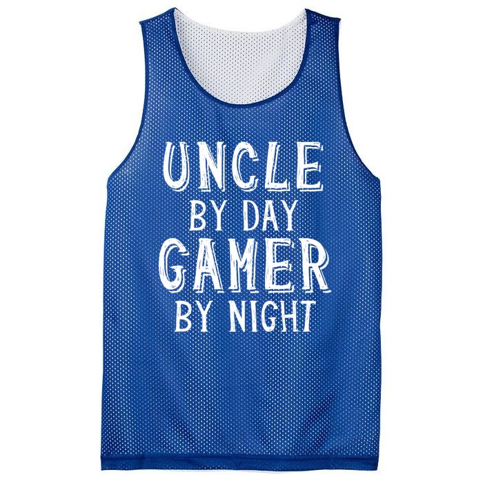 Uncle By Day Gamer By Night Nerd Geek Video Gamer Uncle Cool Gift Mesh Reversible Basketball Jersey Tank