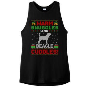 Ugly Beagle Dog Xmas Sweater Style Santa Beagle Christmas Funny Gift Ladies PosiCharge Tri-Blend Wicking Tank