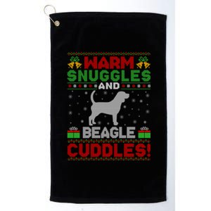 Ugly Beagle Dog Xmas Sweater Style Santa Beagle Christmas Funny Gift Platinum Collection Golf Towel