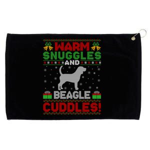 Ugly Beagle Dog Xmas Sweater Style Santa Beagle Christmas Funny Gift Grommeted Golf Towel