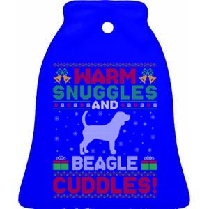 Ugly Beagle Dog Xmas Sweater Style Santa Beagle Christmas Funny Gift Ceramic Bell Ornament