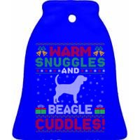 Ugly Beagle Dog Xmas Sweater Style Santa Beagle Christmas Funny Gift Ceramic Bell Ornament