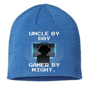 Uncle By Day Gamer By Night Gift Sustainable Beanie