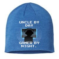 Uncle By Day Gamer By Night Gift Sustainable Beanie