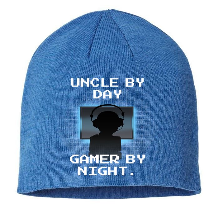 Uncle By Day Gamer By Night Gift Sustainable Beanie