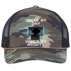 Uncle By Day Gamer By Night Gift Retro Rope Trucker Hat Cap