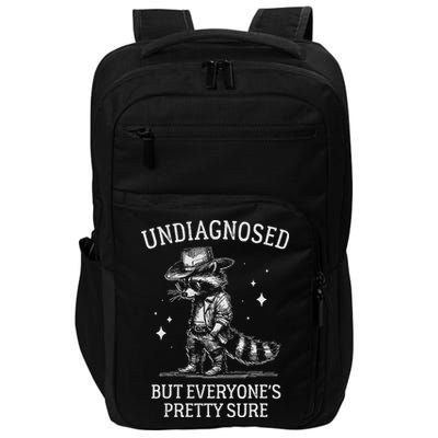 Undiagnosed But EveryoneS Pretty Sure Funny Cowboy Raccoon Impact Tech Backpack