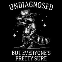 Undiagnosed But EveryoneS Pretty Sure Funny Cowboy Raccoon Button