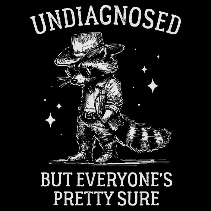 Undiagnosed But EveryoneS Pretty Sure Funny Cowboy Raccoon Button