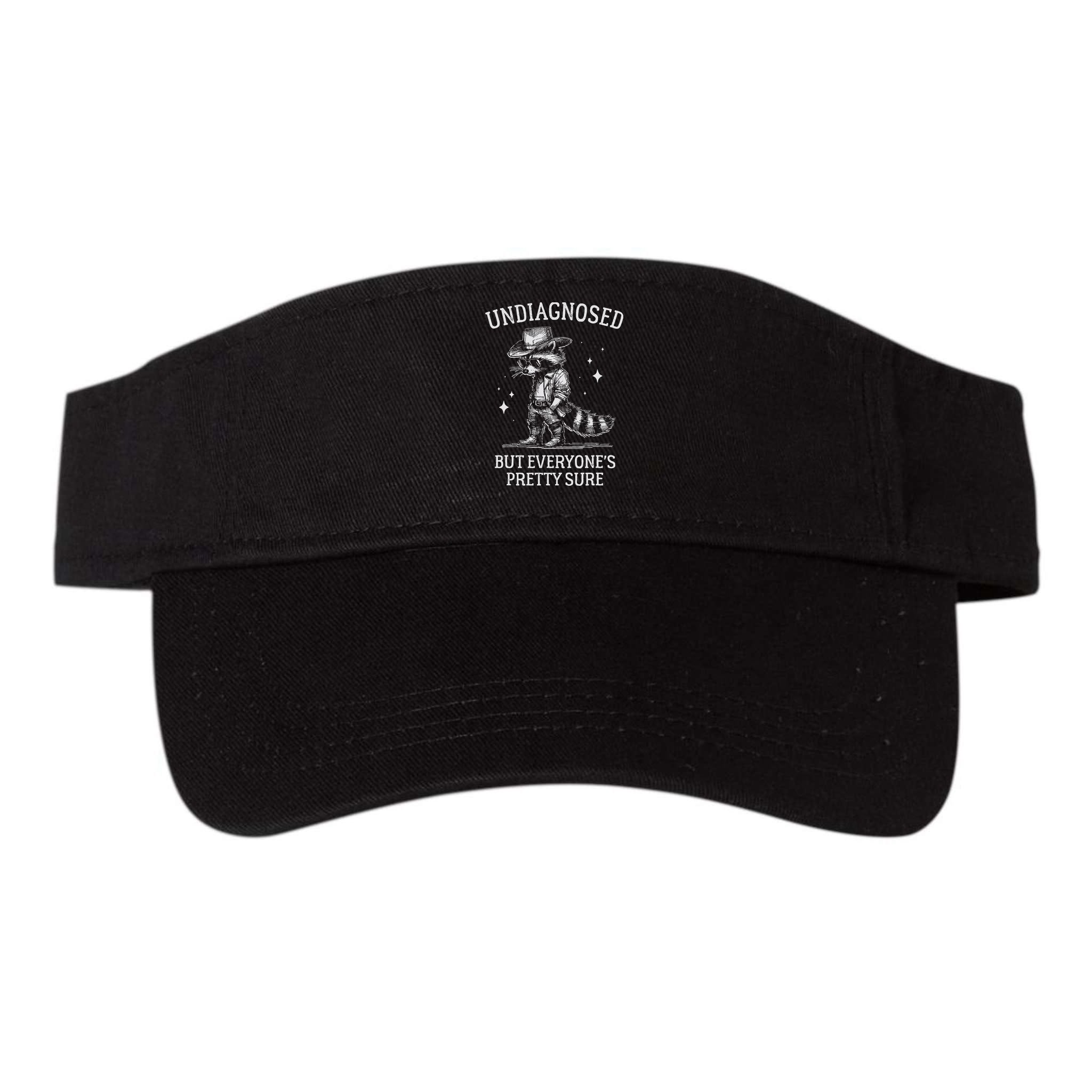 Undiagnosed But EveryoneS Pretty Sure Funny Cowboy Raccoon Visor