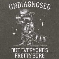 Undiagnosed But EveryoneS Pretty Sure Funny Cowboy Raccoon Cotton Canvas Backpack