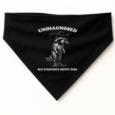 Undiagnosed But EveryoneS Pretty Sure Funny Cowboy Raccoon USA-Made Doggie Bandana