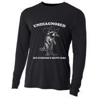Undiagnosed But EveryoneS Pretty Sure Funny Cowboy Raccoon Cooling Performance Long Sleeve Crew