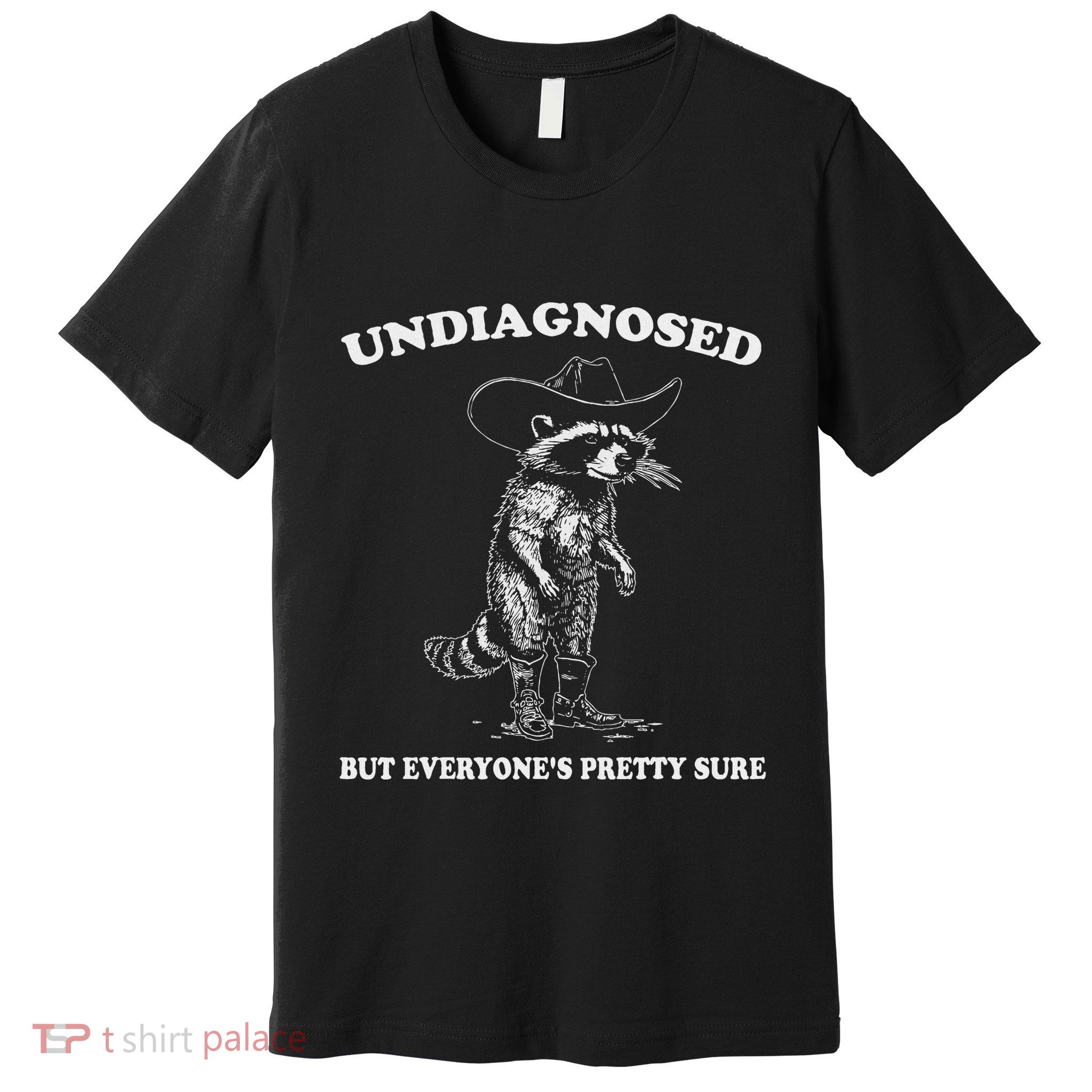 Undiagnosed But EveryoneS Pretty Sure Funny Cowboy Raccoon Premium T-Shirt